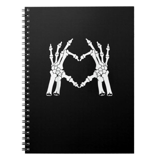 Carnet Coeur - Halloween Squelette main (Devant)