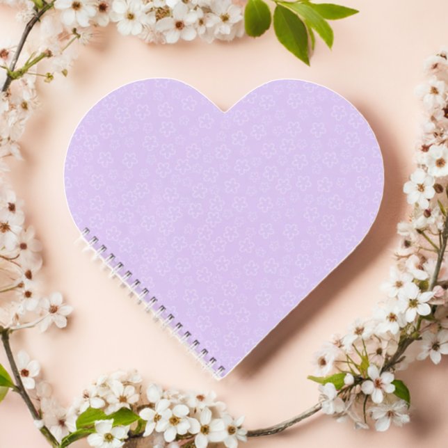 Carnet coeur Lilac Cherry Blossom (Lilac Blossom Heart Notebook Front)