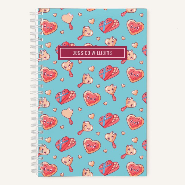Carnet Coeur mignon Chocolat Crème de glace Motif Amour d (Recto)