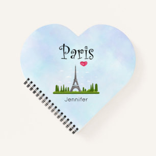 Carnet Coeur Paris avec la Tour Eiffel