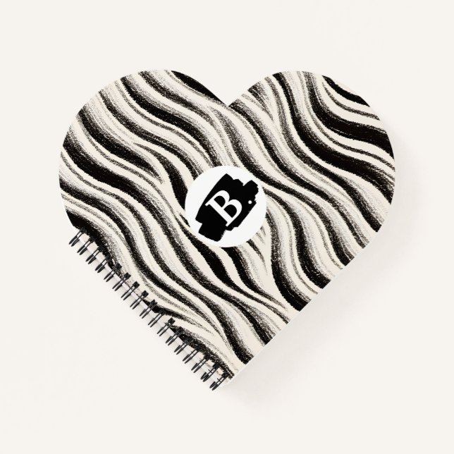 Carnet Coeur personnalisé Zebra Stripe (Devant)