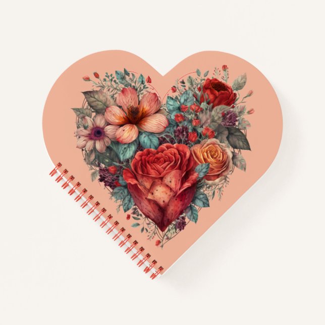 Carnet Coeur plein de fleurs (Devant)