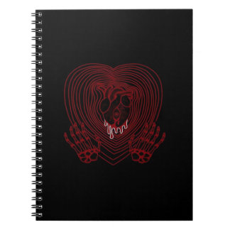 Carnet Coeur Pleurant En Rouge - Skeleton Coeurs Mains