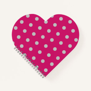 Carnet Coeur Pointe Polka (Rose et Gris Chaud)
