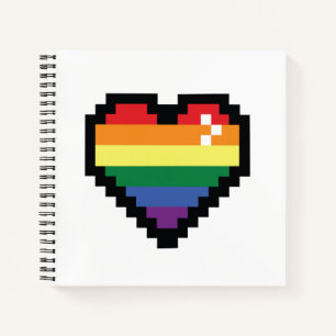 Carnet Coeur Rainbow Pixel