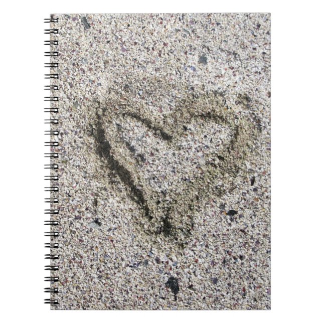 Carnet Coeur romantique en sable (Devant)