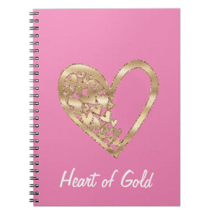 Carnet Coeur rose chic de l'or
