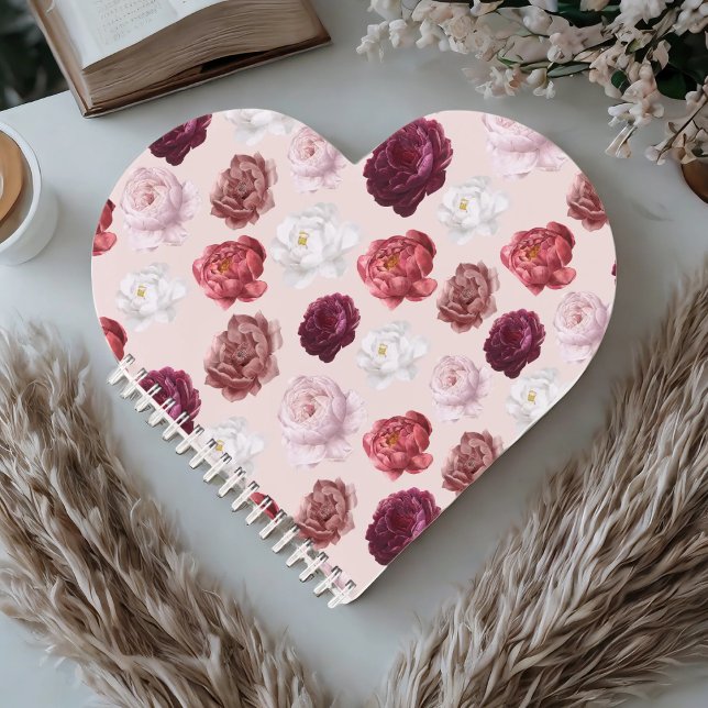 Carnet Coeur rose - Une floraison de pensées (Créateur téléchargé)