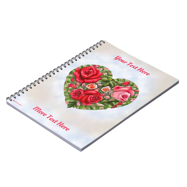 Carnet Coeur Rose vintage (Côté gauche)