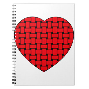 Carnet Coeur rouge tressé