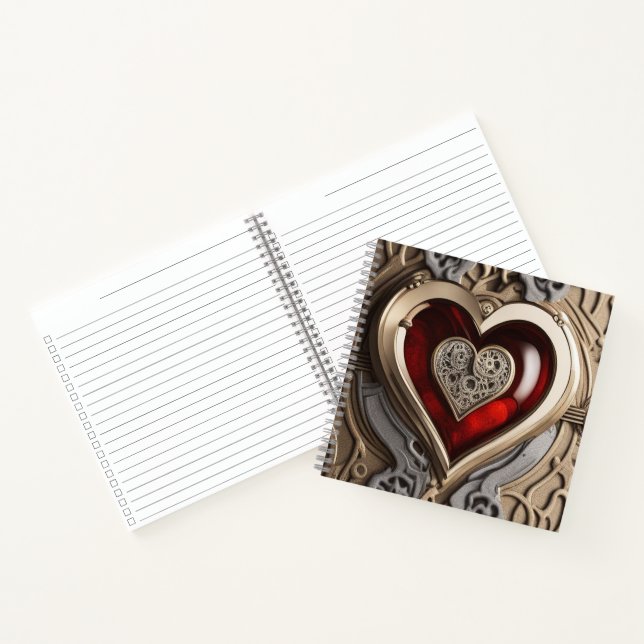 Carnet Coeur Steampunk - Amour mécanique complexe (Intérieur)