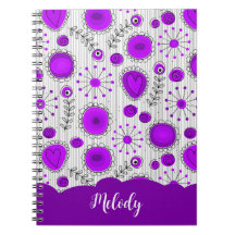 Coeurs blancs violet blanc Whimsical fleurs nom fl
