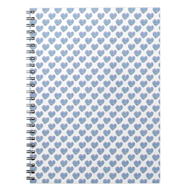 Carnet Coeurs bleus sur blanc (Devant)