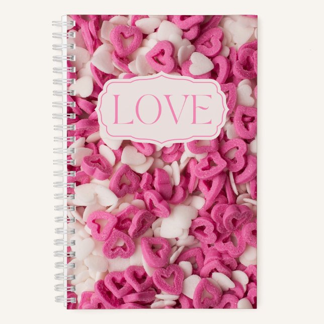 Carnet Coeurs bonbons rose et blanc Sweets Lots (Recto)