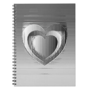 Carnet Coeurs chromés polis