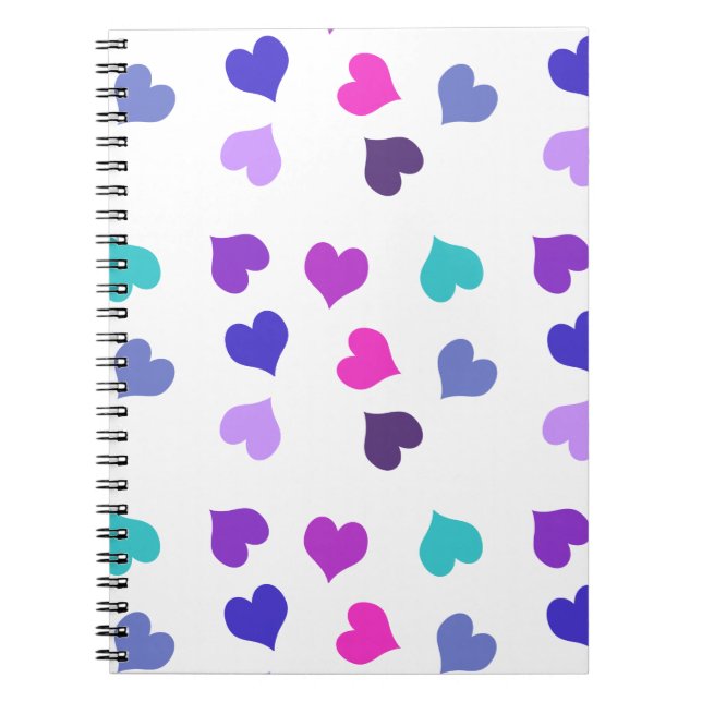Carnet Cœurs colorés mignons (Devant)