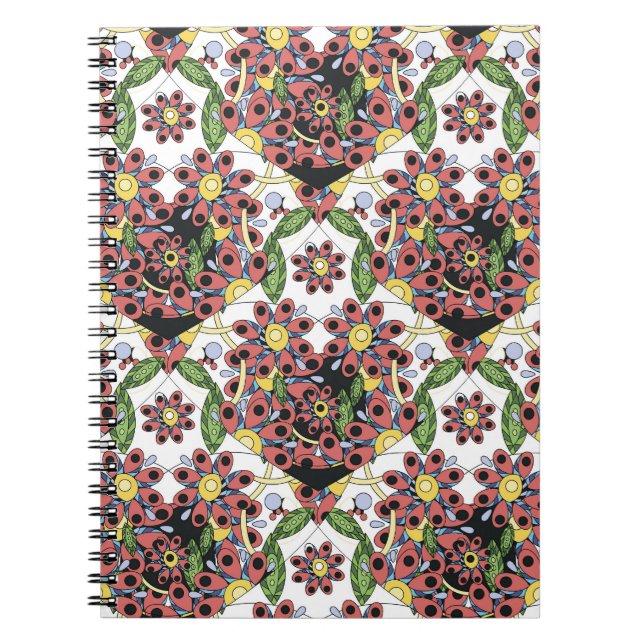Carnet Coeurs colorés, Motif romantique sans couture. (Devant)