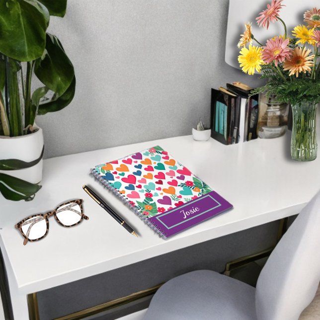 Carnet Coeurs colorés personnalisés (Créateur téléchargé)