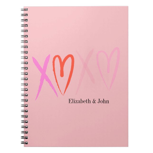 Carnet Coeurs colorés "XOXO" Saint Valentin (Devant)