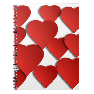 Carnet Coeurs d'amour rouges