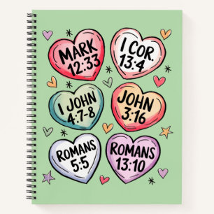 Carnet Cœurs de bonbons de versets bibliques Saint-Vale