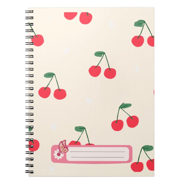 Carnet Cœurs de cerise pour adolescentes (Devant)