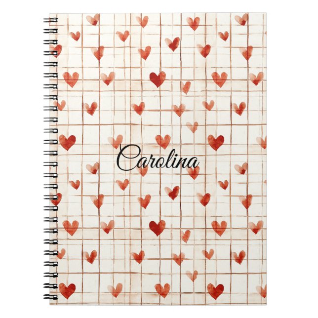 Carnet Coeurs de crème rouge Abstraits (Devant)