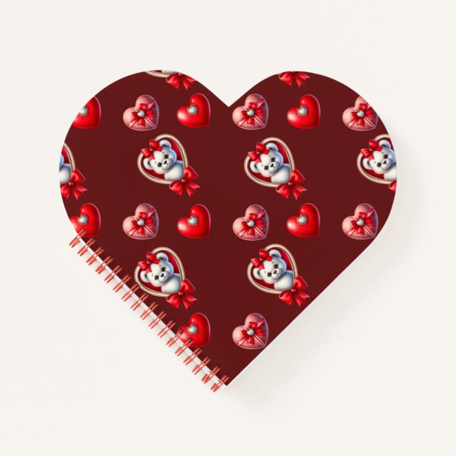 Carnet Coeurs de diamant et nounours (Devant)