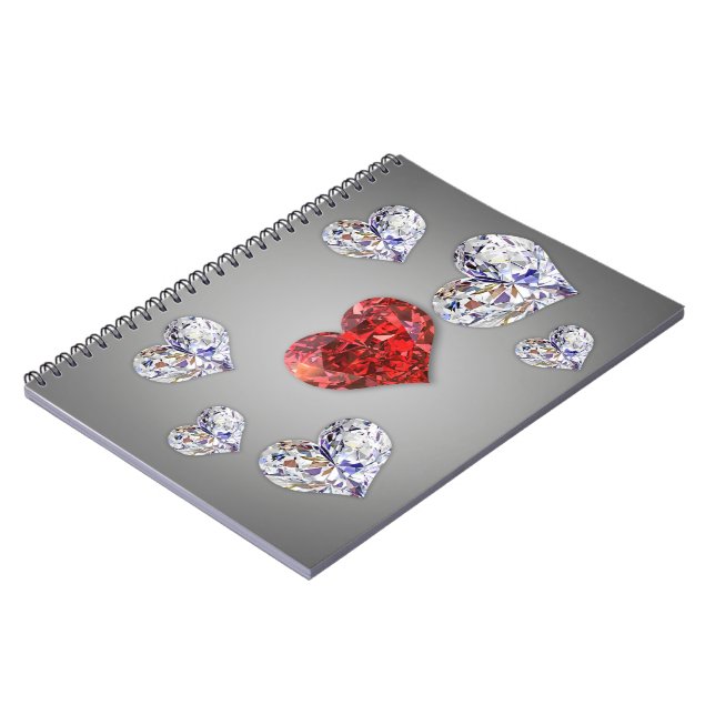 Carnet Coeurs de diamants précieux et élégants (Côté gauche)