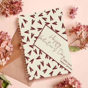 Carnet Cœurs de la Saint-Valentin Burgundy & Crème Minima