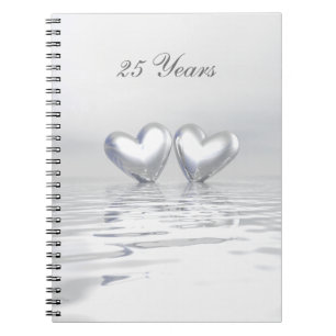 Carnet Coeurs de l'anniversaire d'argent