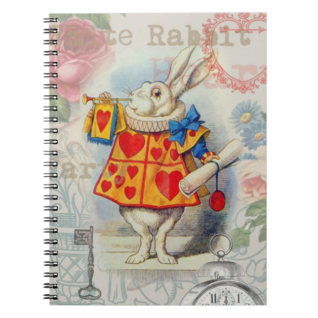 Carnet Cœurs de Lapin Blanc Alice Classique (Devant)