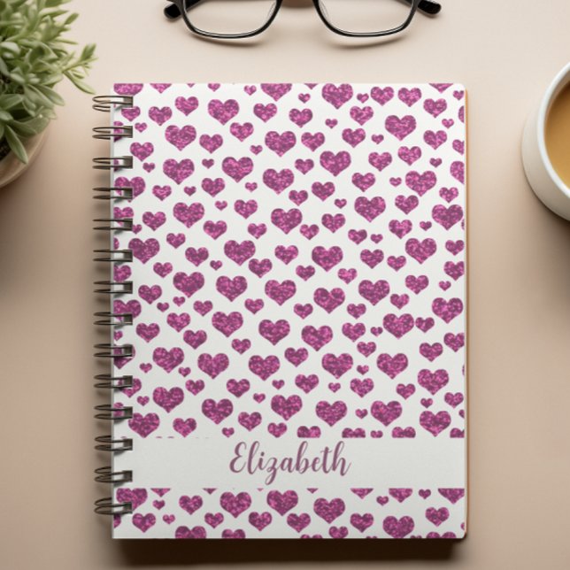 Carnet Coeurs de Parties scintillant rose brillant coloré (Créateur téléchargé)