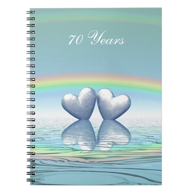Carnet Coeurs de platine du 70e anniversaire (Devant)