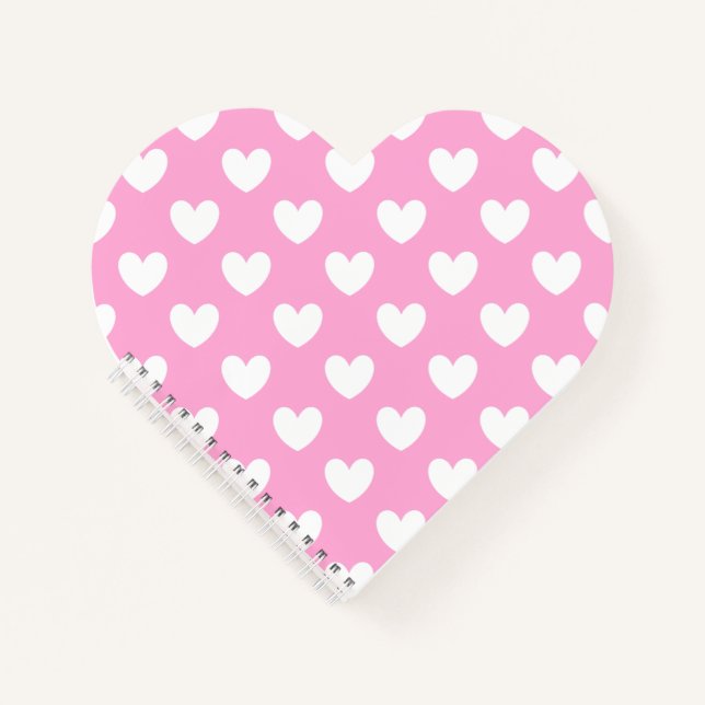 Carnet Coeurs de polka blanc sur Cotton Candy rose (Devant)