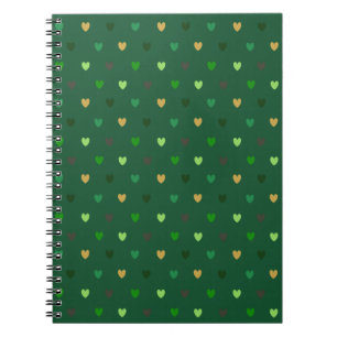 Carnet Coeurs de Polka sur vert de forêt
