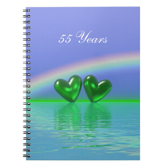 Carnet Coeurs d'émeraude du 55e anniversaire (Devant)