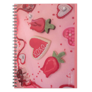 Carnet Coeurs et biscuits à sucre Rose