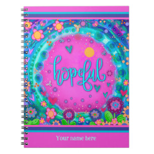 Carnet Coeurs floraux roses sur mesure Espérance amusant 