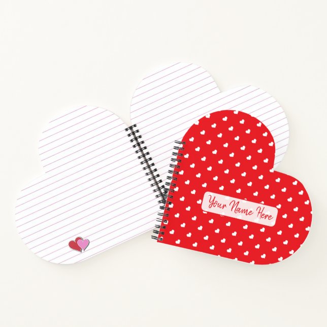Carnet Cœurs Joyuse Saint-Valentin Moderne Motif d'Amour (Intérieur)
