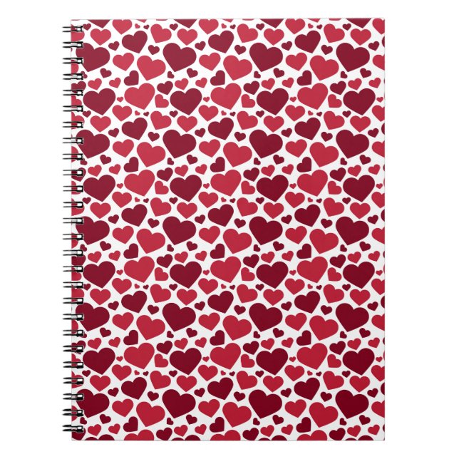 Carnet Coeurs motifs/rouges (Devant)