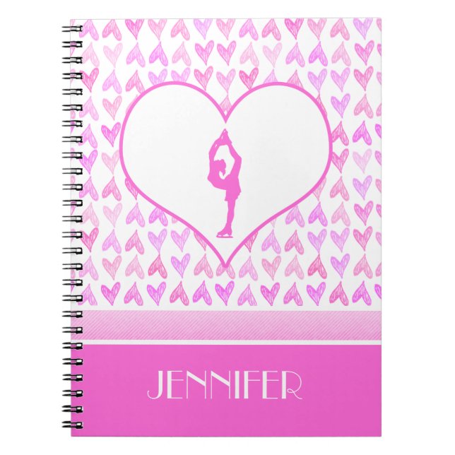 Carnet Coeurs personnalisés d'aquarelle de rose de (Devant)