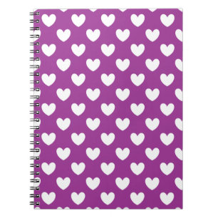 Carnet Coeurs polka blanc sur Cactus violet Fleur violet