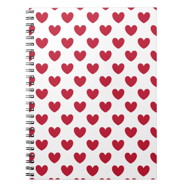 Carnet Coeurs polka rouge sur blanc (Devant)
