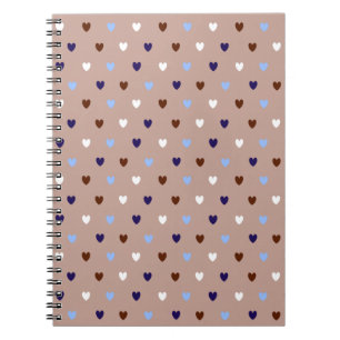Carnet Coeurs Polka sur brun pâle