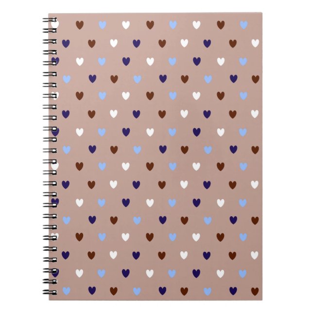 Carnet Coeurs Polka sur brun pâle (Devant)
