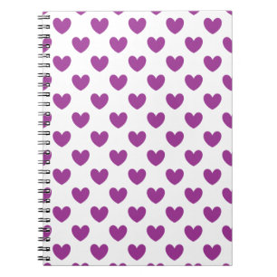 Carnet Coeurs polka violet sur blanc