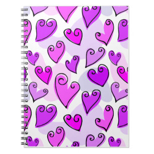Carnet Coeurs pourpres Fille Mignonne Jour des Valentines