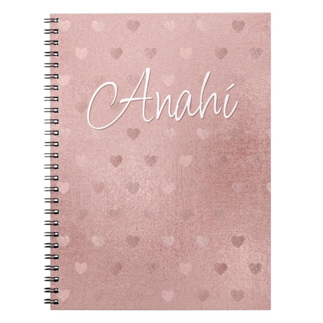 Carnet Coeurs rose Gold Polka Dot (Devant)