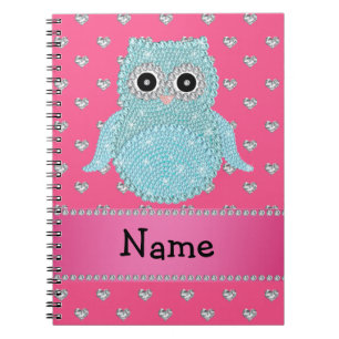 Carnet Coeurs roses bling personnalisés de diamants de